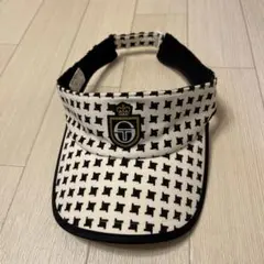 ゴルフ バイザー 白黒チェック