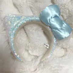 美品★USJ ハローキティ カチューシャ 水色 キティ サンリオ