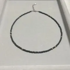 ミユキビーズ チョーカー ブラック 38cm＋アジャスター付