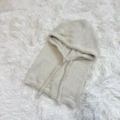 フワフワ✨ シューラルー　シャギーバラクラバ　フード 帽子 アイボリー