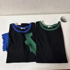 ブラック/ブルー・ブラック/グリーン 半袖Tシャツ