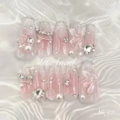 ネイルチップ ワンホン チーク マグネットバラ 韓国 ピンク ちゅるん オーダー