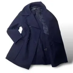 ユニクロ　+J ピーコート　2734 ウールブレンド　オーバーサイズ　ネイビー