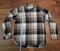 【BEAMS】ビームス チェック柄　黒白灰 長袖シャツ Mサイズ