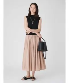 ミラオーウェン ノースリーハイネックニットドッキングワンピース