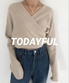 【美品】TODAYFUL カシュクールヤックニットのサムネイル