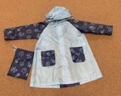 レインコート 水色 ネイビー
