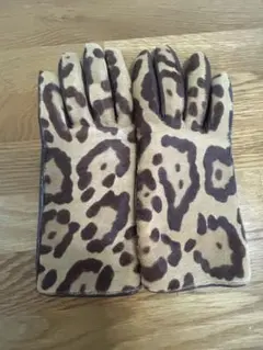 ★ラムレザー★ハラコ　豹柄　本革　カシミヤ　手袋　グローブ