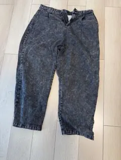 パンツ　デニム風　ブラック