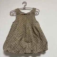 ベージュドット ノースリーブワンピース 80cm