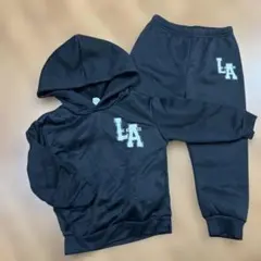 SHEIN ブラック フード付きスウェットセット 2-3Y