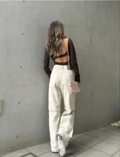 【新品タグ付き】ALEXIA STAM ワイドデニム