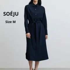 SOEJU ソフトオックスシャツワンピース　ネイビー　Мサイズ　スプリングコート