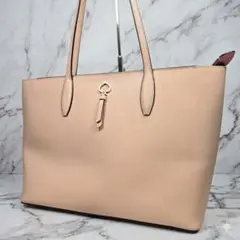 美品✨ケイトスペード トートバッグ A4収納可 レザー ピンクベージュ 通勤