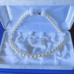 SILVER 刻印 パール ネックレス×イヤリング セット 箱付き 高島屋 新品