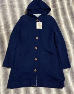 新品　スタディオクリップ　シェットランドラムウール　コート　ロング　ネイビー