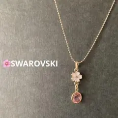 ☆sale☆ スワロフスキー　桜のネックレス　ライトローズ