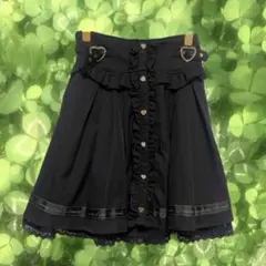 LIZLISA 姫系 地雷 バックリボン フリル フレアスカート ブラックのサムネイル