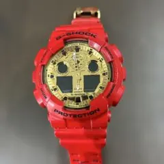 CASIO G-SHOCK GA-100VLA レッド ゴールド