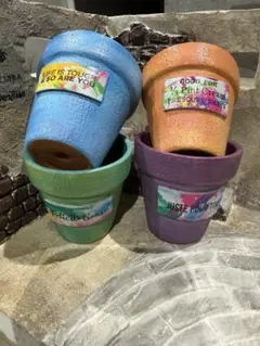 ハンドメイド リメイク鉢 4個セット 植木鉢