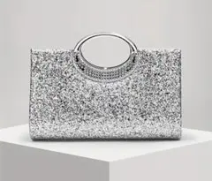 パーティーバッグ シルバー クラッチバッグ 結婚式 二次会 キラキラ 披露宴