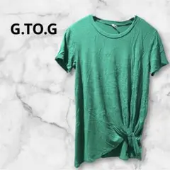 海外古着✨ G.TO.G Tシャツ ノットスタイル 半袖トップス グリーン