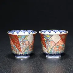 伊万里色絵窓絵花図向付3個 赤絵 通り文 古伊万里 R1373B2 - メルカリ
