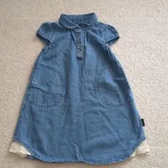 女の子　半袖　デニムワンピース　100