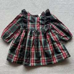 GAP チェック柄 フリル付きワンピース 12-18ヶ月