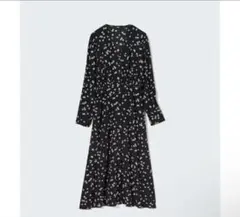 プリントVネックフレアワンピース（長袖・標準丈112.5~123.5cm)