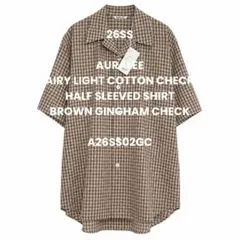 新品　オーラリー AIRY LIGHT COTTON CHECK 半袖シャツのサムネイル