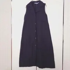 ユニクロ JW アンダーソンコラボ ノースリーブ ワンピース ブラック系 麻入り