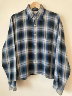 オンブレチェックシャツ レーヨン