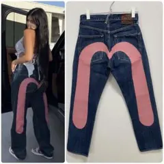 EVISU No.2 Lot.2001 W33×L35 ピンク大黒 ビッグカモメ - メルカリ
