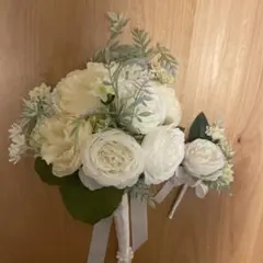 アーティシャルフラワーブーケ ブートニアセット