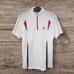 【PGA TOUR】ゴルフウェア ハーフジップ ポロシャツ メンズM ホワイト