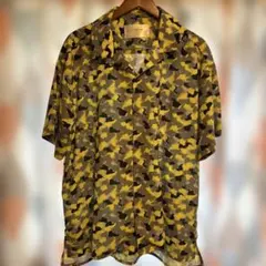 Casper John キャスパー ジョン 総柄 シャツ L Yellowのサムネイル