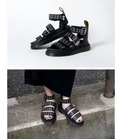 値下げ交渉〇　Dr. Martens アイレット サンダル ブラックのサムネイル