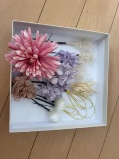 花モチーフ ヘアピンセット (成人式、卒業式)