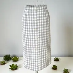 NATURAL BEAUTY BASIC ギンガムチェック タイトスカート
