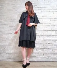 axes femme ケープデザインワンピース