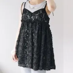 Kastane【前後2WAY】ウェーブ刺繍チュールチュニック