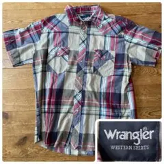 Wrangler ウエスタンシャツ 半袖 チェック L ラングラー ビンテージのサムネイル