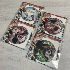 ヒロアカ展 2021 コレクション缶バッジ お茶子&梅雨&百&葉隠透