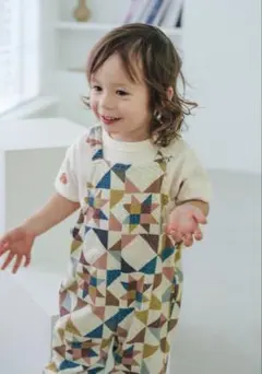 【micorrid×softcheese】パッチワークサロペット　size90