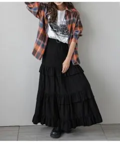 SUGAR BISKET ティアードフリルロングスカート