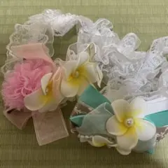 フラワーリボンヘアアクセサリー