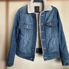 デニムジャケット ボア襟 デニムブルー