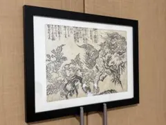 ☆ 大島 龍 ☆「オオカミ（仮題）」木版画　1992年制作　MO判　未使用額！ 送料込】大島龍 木版画 - メルカリ