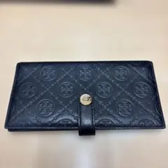 3日間セール‼️Tory Burch エンボス加工 ブラック長財布 二つ折り財布